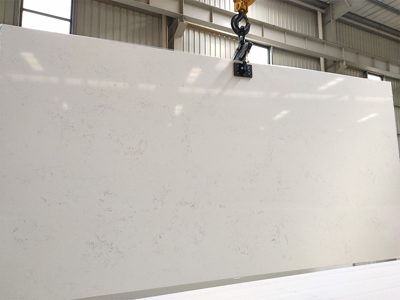 White Carrara Engineered Quartz Stone Slab Harga Pabrik
