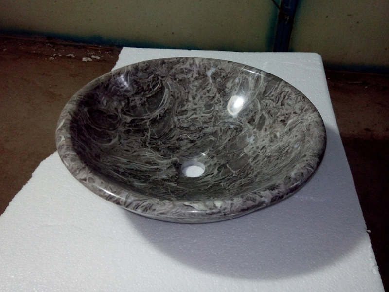 Wastafel kamar mandi batu granit berbentuk bulat
