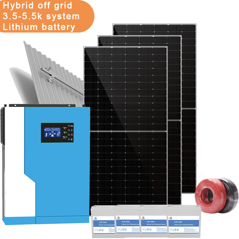5.5KW Sistem Off-Grid Solar Hybrid DIY solar kit sistem pembangkit tenaga surya energi surya
