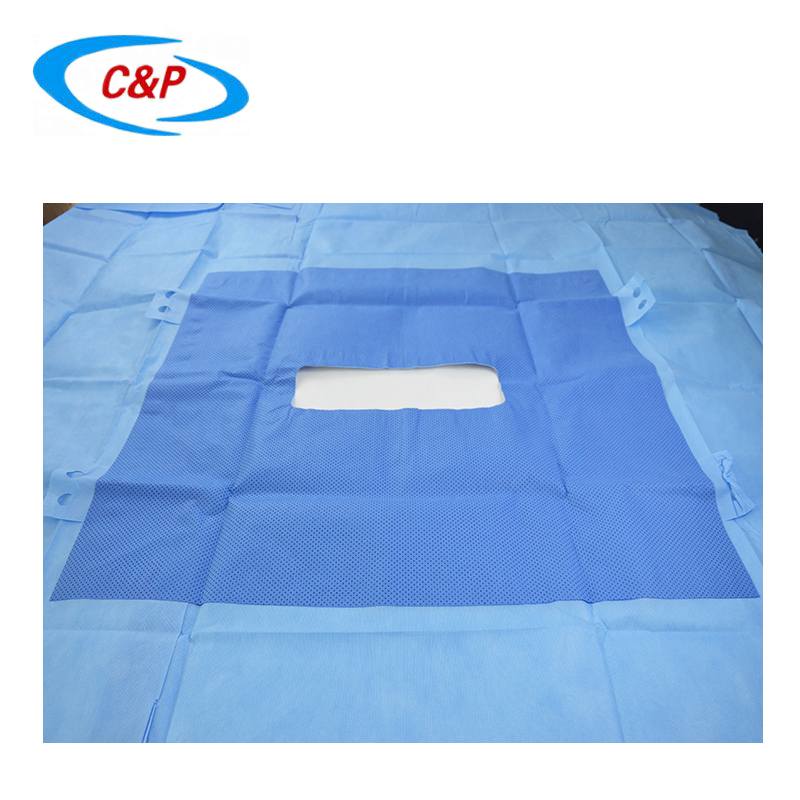 CE ISO13485 Disetujui Disposable Transverse Laparotomy Surgical Drape Sheet
