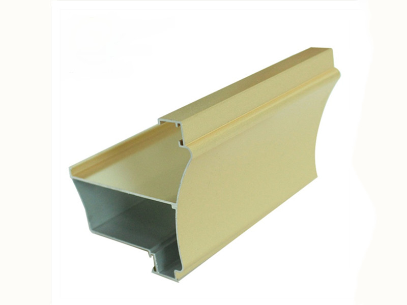 Profil aluminium pelapis PVDF emas untuk kusen pintu
