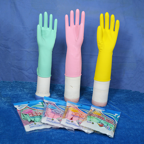 sarung tangan lateks rumah tangga warna ganda pink dan putih
