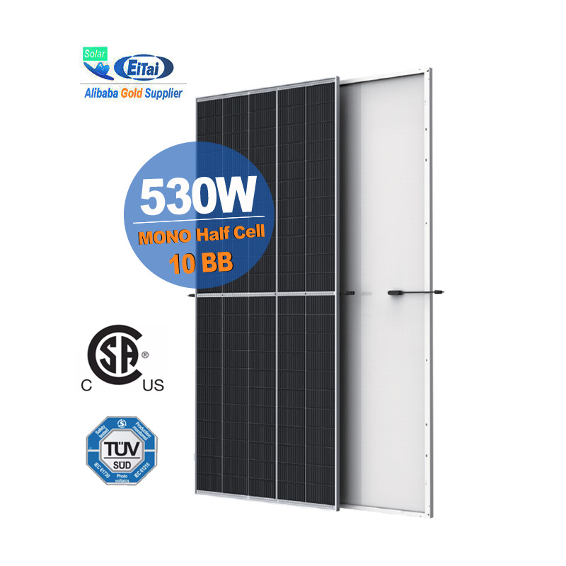 Eitai Solar Panel 10BB 530W Pabrik Grosir Harga Terbaik Mono Half Cell Module Untuk Sistem Pv Rumah
