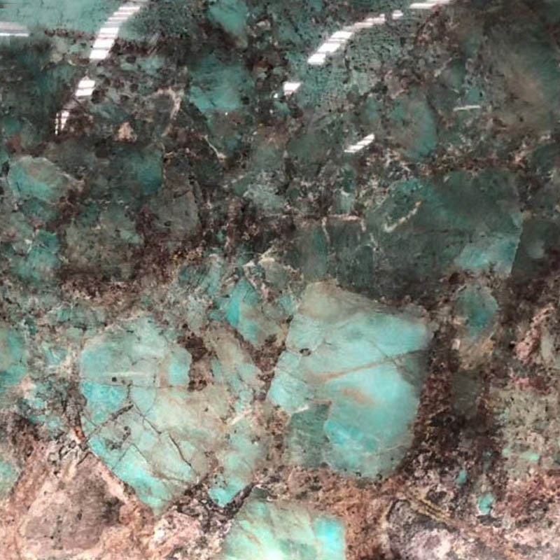 Lempengan besar yang dipoles Amazon Green Quartzite dari Brasil
