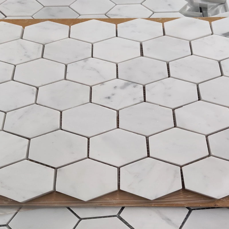 Mosaik Marmer Bentuk Hexagon

