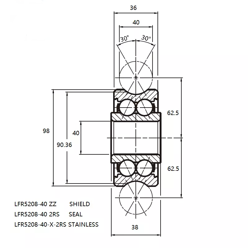 Ukuran LFR5208-40 ZZ