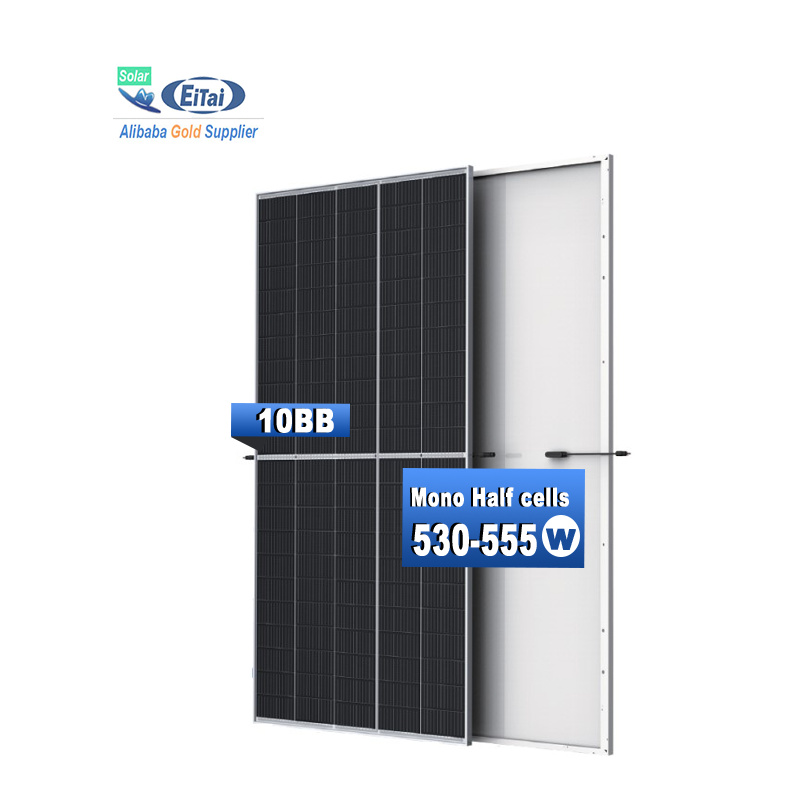 Panel Surya Eitai 530W 535W 540W 545W 550W 555W Mono Setengah 144 Sel Modul Fotovoltaik Untuk Tata Surya Rumah
