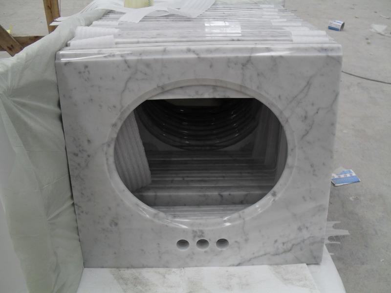 Atasan Vanity Kamar Mandi Marmer Putih Bianco Carrara
