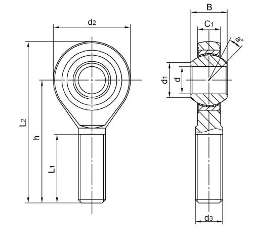 SCOS28 ujung batang Stainless Steel clevis