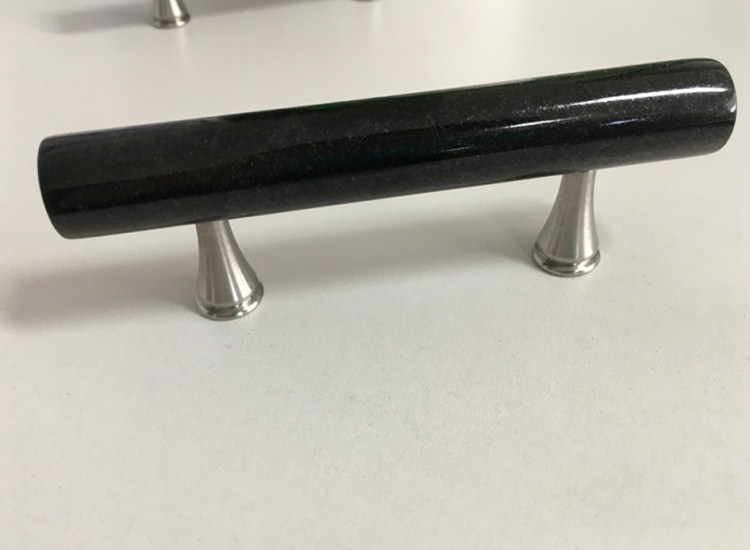 Pegangan batu Silinder Hitam Mutlak untuk laci dan kabinet
