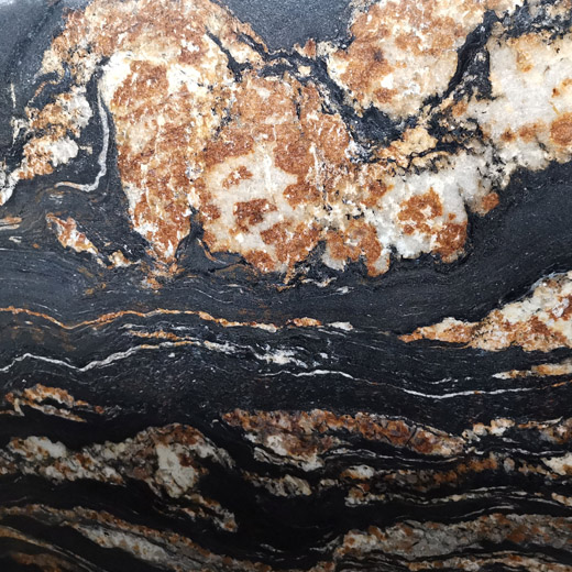 Naga Hitam Granit Slab Golden Vein Batu Alam untuk Meja Prefab
