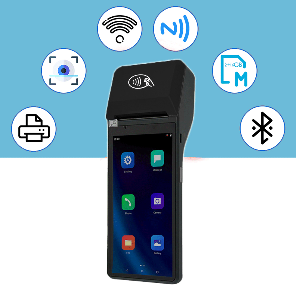 Sertifikasi CE 6 Inch Terminal POS Cerdas Dengan NFC Dan Sidik Jari Z300
