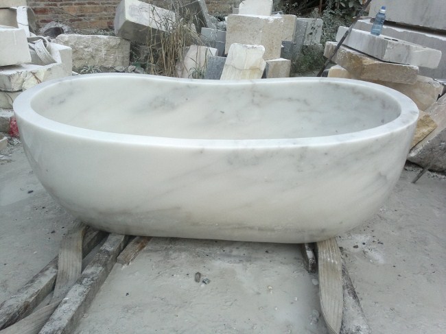 Bak mandi batu putih batu alam untuk kamar mandi