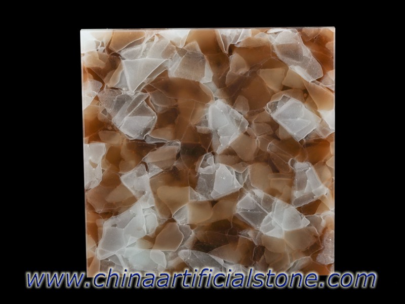 Caramel Jade Sea Glass Glass2 Slabs untuk Countertops
