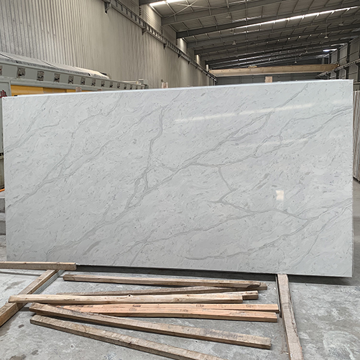 Grey Man Made Granite Calacatta Grey Slab FOB Xiamen Quartz Slabs Manufacturer
