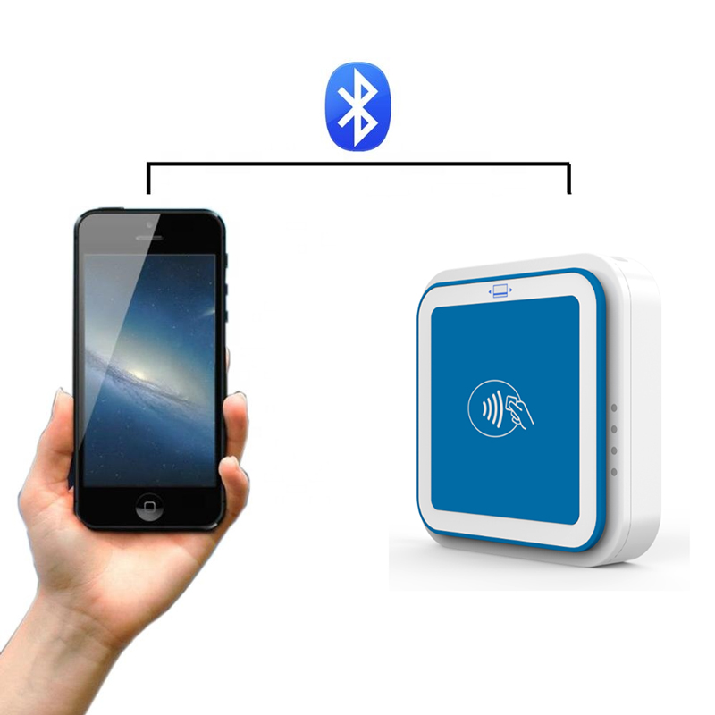 Bluetooth IC NFC Pembaca Kartu Magnetik MPOS Untuk Android/IOS I9
