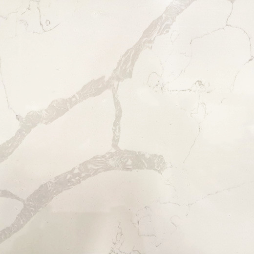 Marmer Look Quartz Countertop Calacatta White Stone untuk Kitchen Slab
