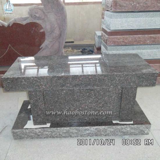 Bangku Monumen Pemakaman Granit Abu-abu Gelap Cina

