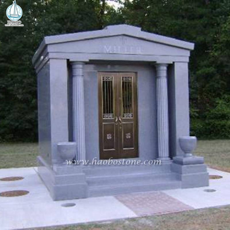 Desain Baru 6 Crypts Natural Granite Cemetery Mausoleum
