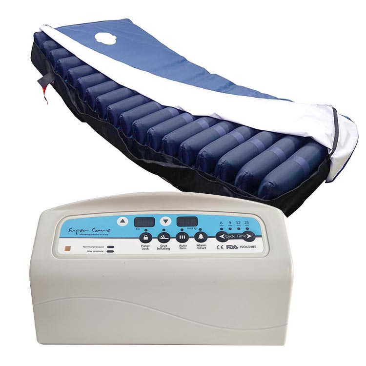 Tubular pu tekanan bolak-balik perawatan kesehatan kasur udara tiup anti luka baring untuk tempat tidur icu
