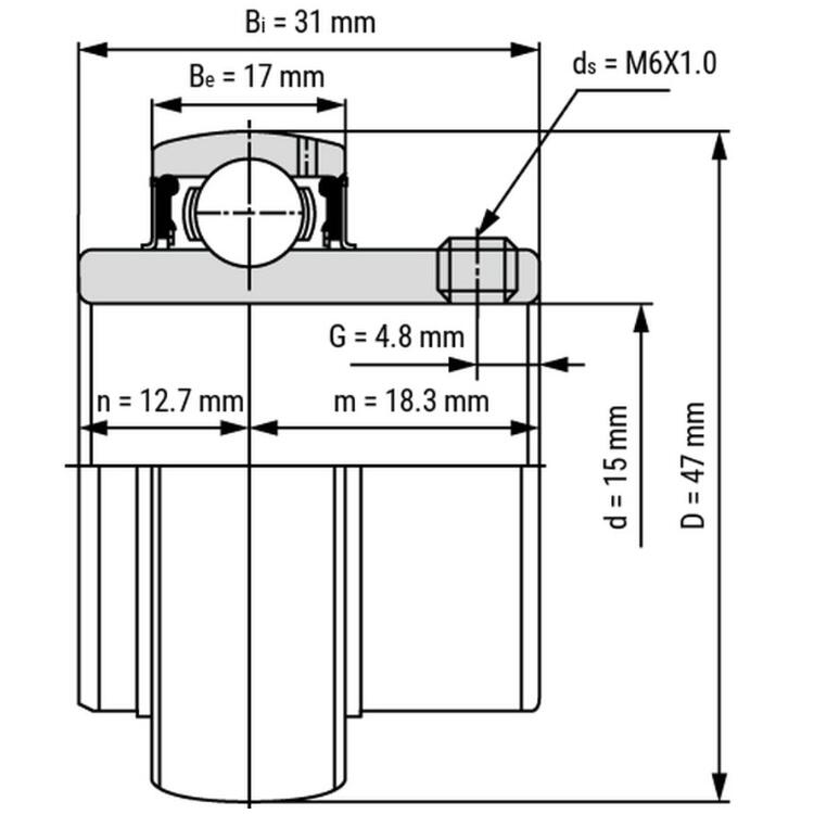 UC202 BEARING DIMENSI