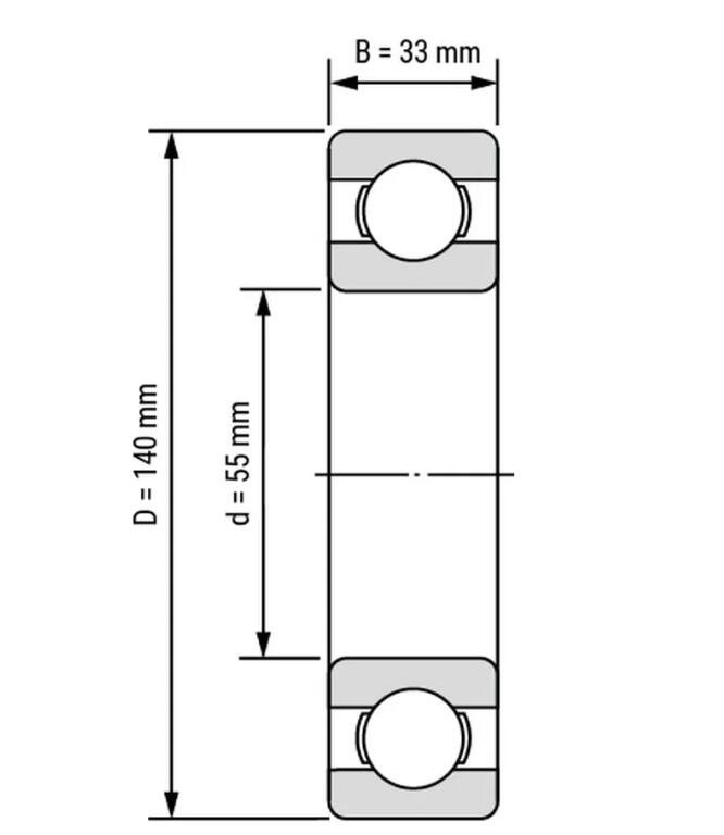 6411 dimensi bantalan