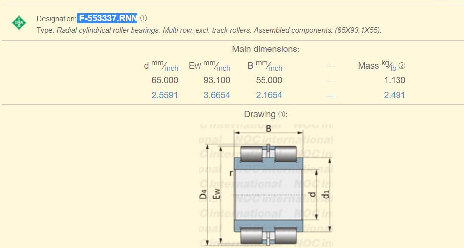 Dimensi Bantalan F-553337.RUN